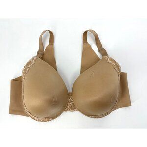 Soma Vanishing Smoothing Back Lace Trim Full Coverage Bra Beige Nude 42D
